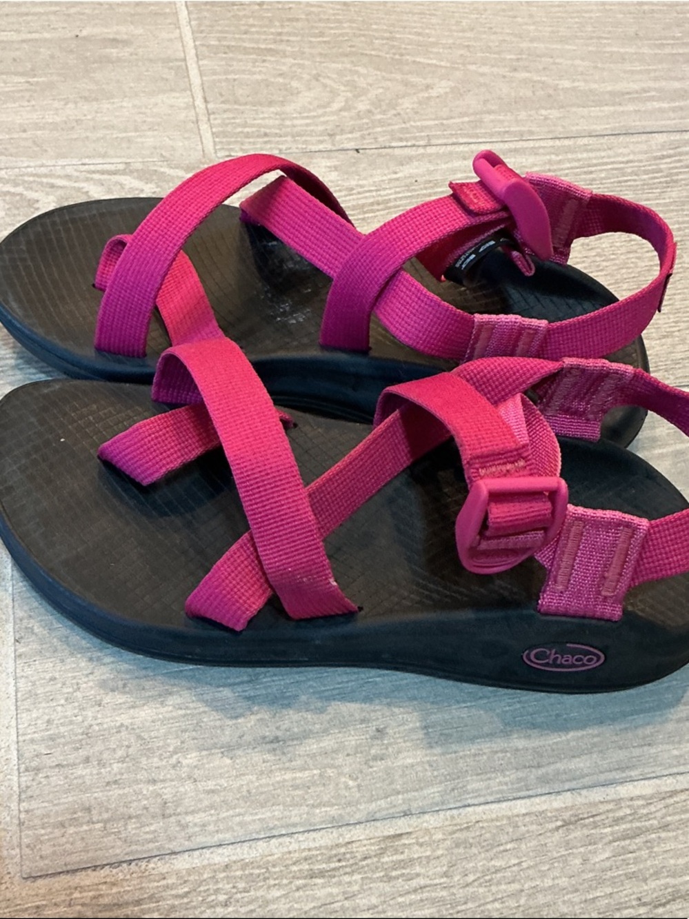Chaco Hot Pink Webbing Outdoor Sandals - Picture 2 of 5